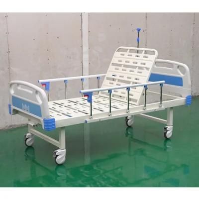 Medical Equipment One Function Foldable Hospital Bed with Casters Manufacturers