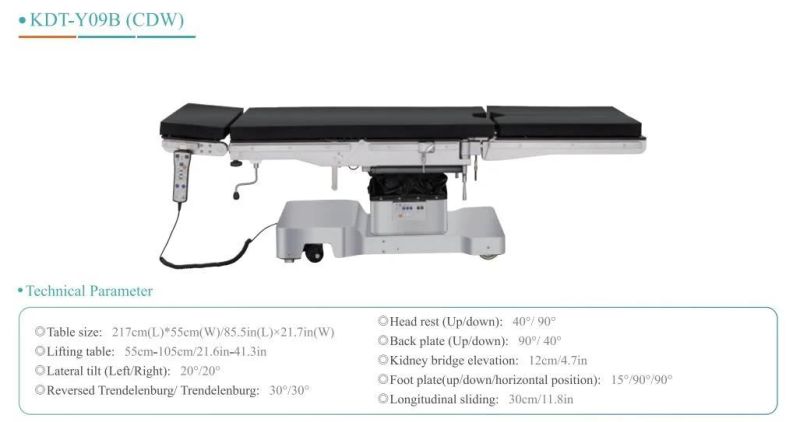 Hospital Medical Elecrtro Hydraulic Surgical Operating Table Xtss-065-3