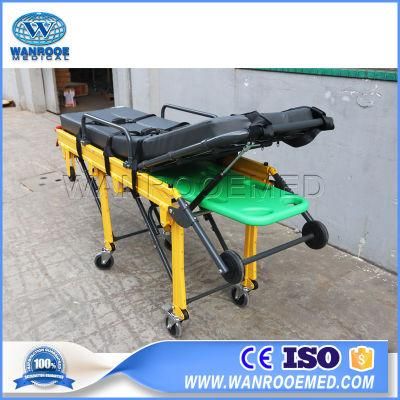 Ea-3an Hospital Rescue Manual Transport Stainless Steel Patient Ambulance Trolley Cart