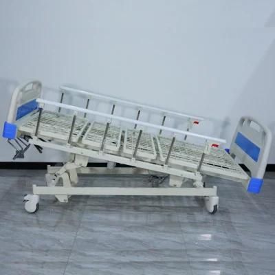 Cheap Price 5 Functions Manual Hospital Bed with Foldable Crank