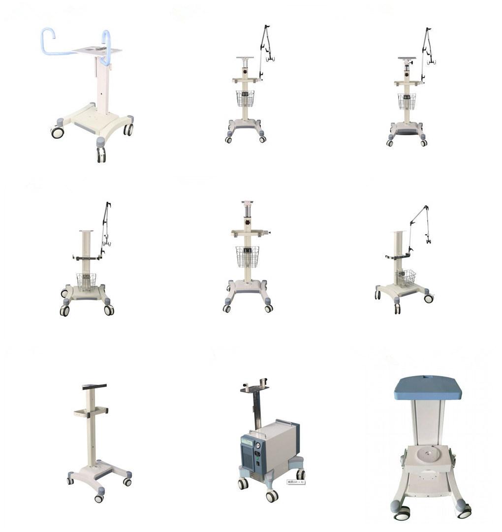 Veterinary Electrocardiograph ECG Ventilator Rolling Stand Cart with Wheels