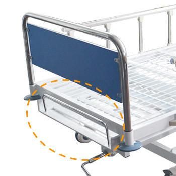 HS5147 Mesh Grid One 1 Crank 1 Functional Single Manual Hospital Bed with a Bed Linen Shelf