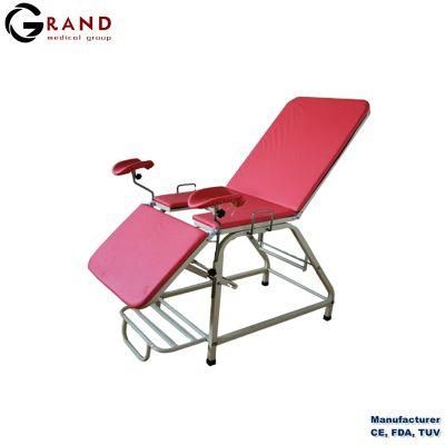 Simply Equipped Carbon Steel Obstetric Sprayed Gynecological Examination Bed Hospital Equipment Bed