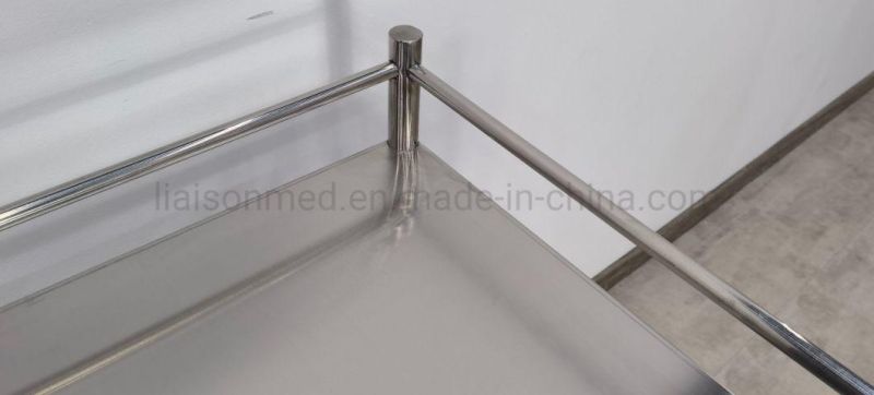 Mn-SUS052A 304 Stainless Steel Size Customized Double Layers Medical Trolley