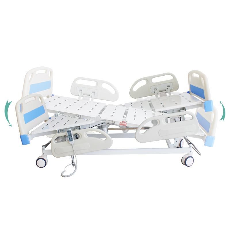 HS5108g Clinic Patient Treatment Furniture Five 5 Functions Electric Medical Intensive Care ICU Therapy Nursing Hospital Bed with Mattress and CPR