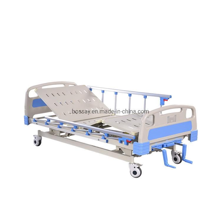 Medical Equipment Electric 3 Cranks Foldable Hospital Bed with Castors