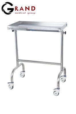 Durable Cheap Easy Cleaning Stainless Steel Trolley Medicine Cart Hospital Furniture Mayo Stand Tray Support Surgical Instrument