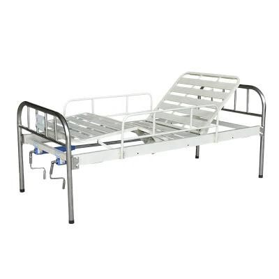 Hopsital Stainless Head Strip Style Single Shake Bed Manual Clinic Patient Bed One Crank Hospital Medical Bed