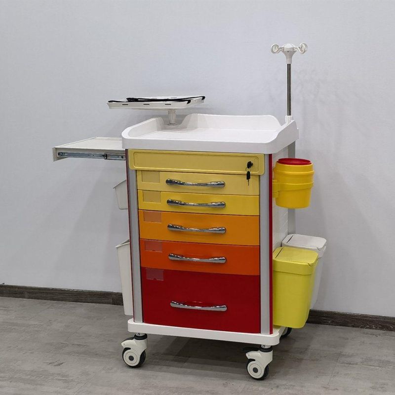 Medical Cart Medical Trolley Surgical Trolley with Drawers High Quality Hospital Trolley Medical Use ABS Infusion Trolley Cart