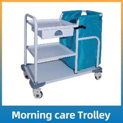 Medical Hospital Medical Mobile Round Morning Cleaning Nursing Trolley Patient Dirt Clothes Collecting Trolley Carts