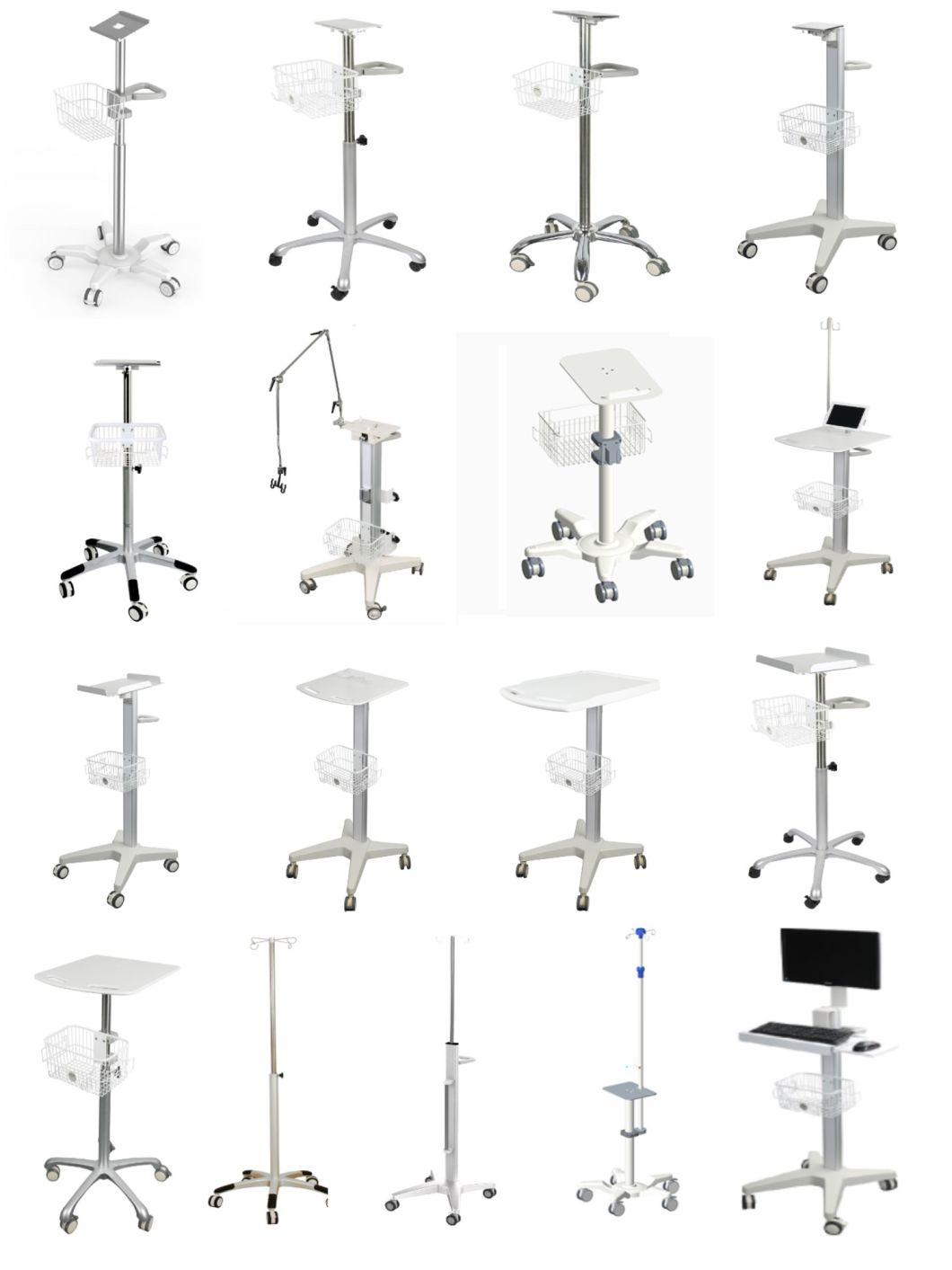 Hospital Trolley Medical Mobile Workstation Medical Equipment Cart Computer Laptop IV Pole Trolley Factory Roll Stand