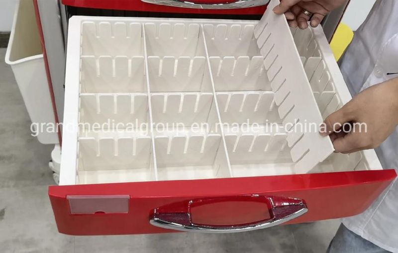 New Italy Design Hospital Furniture ABS Emergency Cart Trolley Medical Prices Medical Device Hospital Equipment Medical Supplier