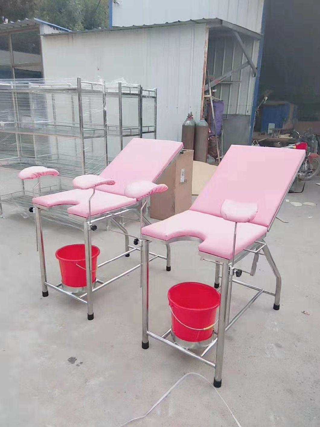 Manual Used Hospitals Simple Stainless Steel Delivery Bed