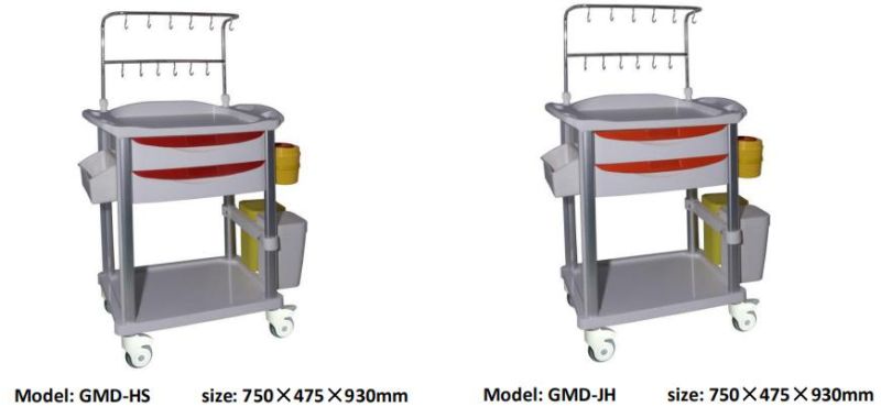 Hot Sale China ABS Medical Trolley Mobile Cart Infusion Delivery Trolley for Hospital