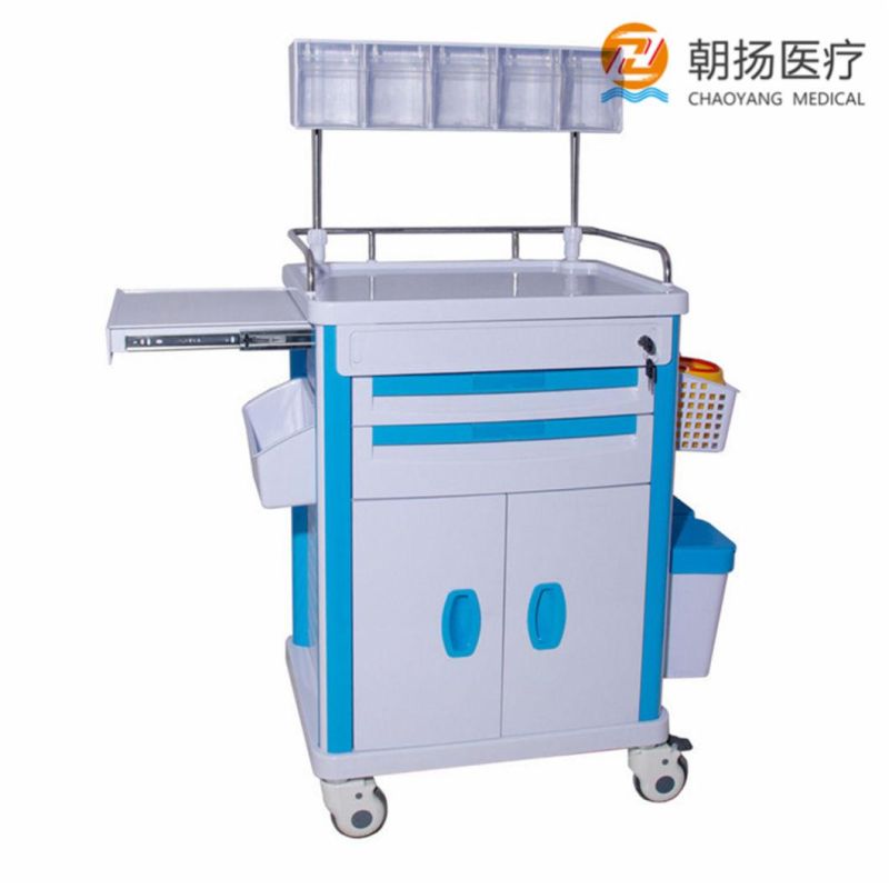 Professional ABS Plastic Hospital Medical Medicine Emergency Trolley Anesthesia Trolley Cy-D414