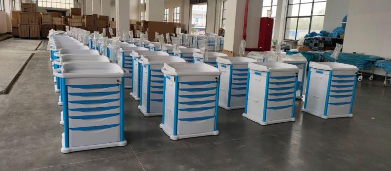 Mn-DC001 Double Sided Medicine Delivery Cart Fresh ABS Corrosion Resistance Two Years Warranty Emergency Trolley