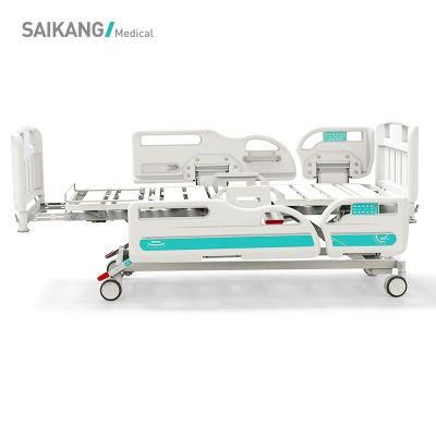 Y8y8c Saikang Movable Multifunction Foldable Electric Patient ICU Clinic Medical Hospital Bed with Wheels