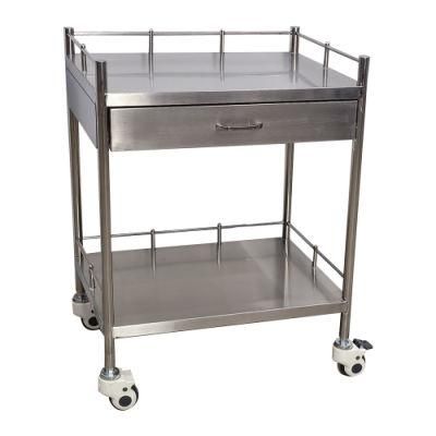 ABS Swivel Casters Liaison Carton Package Stainless Steel Medical Trolley