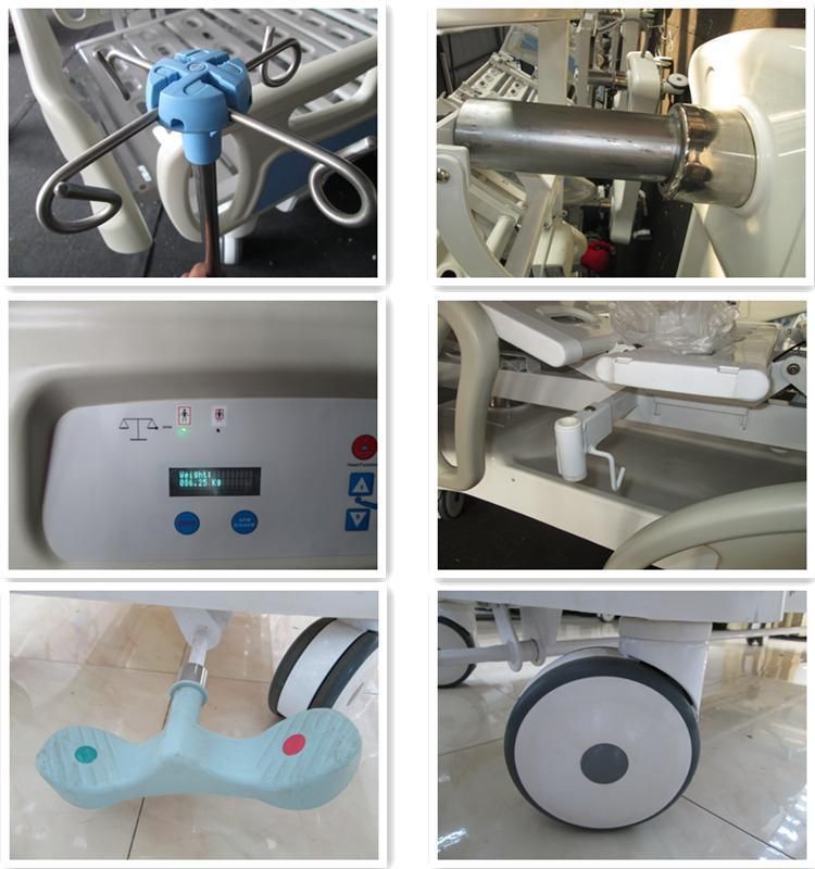 Five Functions Hospital Equipment Medical Furniture Manual Bed 4-Crank