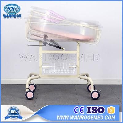 China Supplier Hospital Furniture Moveable Stainless Steel Infant Bed Baby Crib
