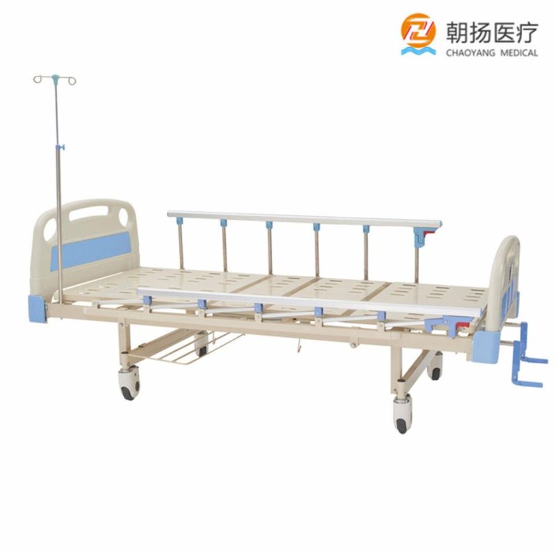 Two Crank Manual Adjustable and Moveable Clinic Hospital Patient Bed Medical Bed Price