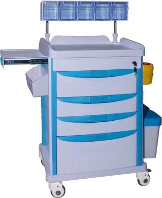 Mn-AC008 Aluminum Alloy Hospital Furniture Anesthesia Trolley for Nursing Room