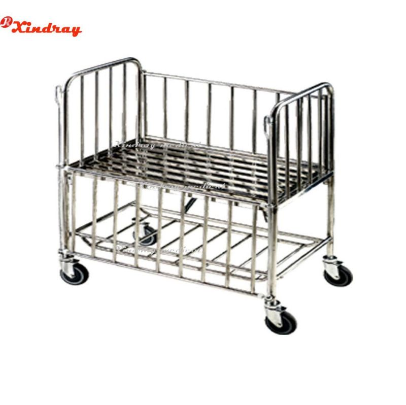 Hospital Equipment Stainless Steel Trolley with Drawer and Waste Bin Clinic Medical Trolley