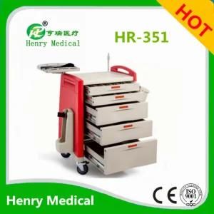 ABS Emergency Drug Trolley Medical Crash Cart Medicine Trolley