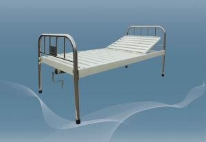 Single/Double Cranks Portable Hospital Medical Manual Stainless Steel Bed