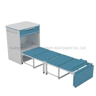 Small Space Design Folding Bed For Hospital Beside Steel Cabinet