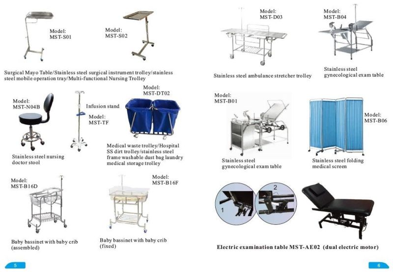 Anesthesia Trolley Cart ABS Trollery Mst-At625 with Single Bin Container