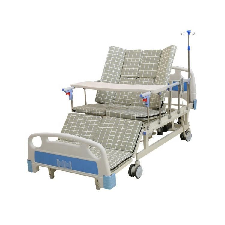 Multifunctional Electric or Manual Ederly Nursing Hospital Bed with Commode