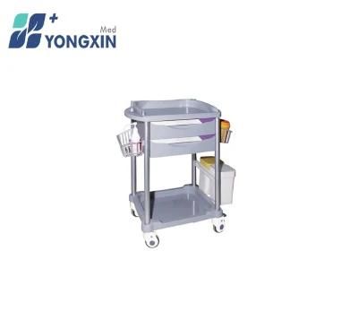 Yx-CT750c Hospital Device ABS Medication Trolley with One Piece Top Board and Arc Handle