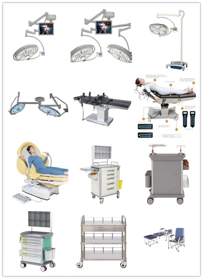 Hospital 304#Stainless Steel Three Shelves Medical Instrument Trolley