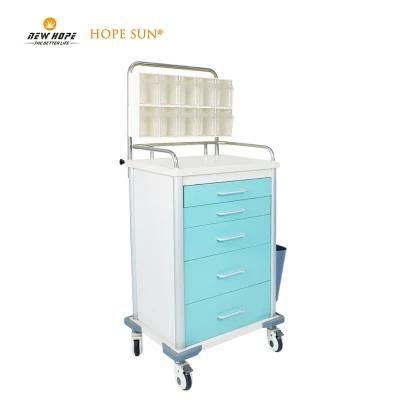 HS6611 Versatile Anaesthesia Trolley Soft Closing Drawers and Smooth Braked Castors
