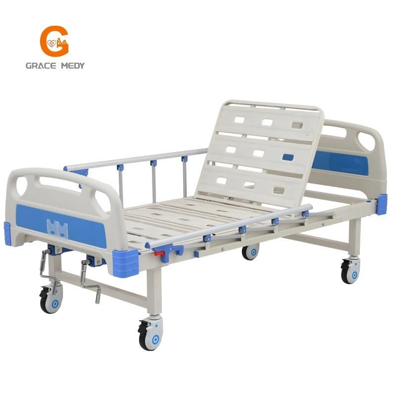 Hospital Furniture Two 2 Functions Manual Medical Care ICU Therapy Nursing Hospital Bed with Mattress and Toilet Hole