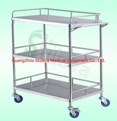 Stainless Steel Hospital Medical Carts Utility Carts Medicine Trolley (SLV-C4016)