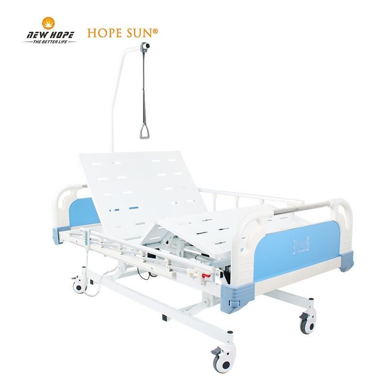 HS5107EB Medical Device Three 3 Functions Motorized Electric Nursing Care Bed with Trapeze Bar