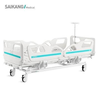 V3V5c Saikang Durable Movable ABS Siderails 3 Function Stainless Steel Medical Manual Hospital Bed with Infusion Pole