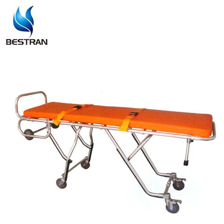 Bt-TF001 Cheap Portable Light Weight Double Folding Stretcher with Wheels Canvas Bag Price