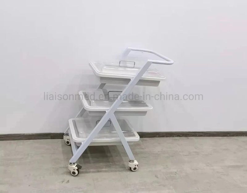 Mn-SUS019A Anti-Rust Medical Use Three Layers Hospital Furniture Colonoscopy Trolley