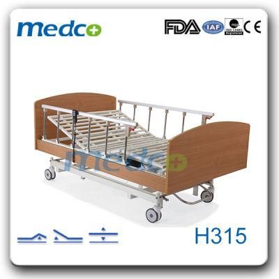 Height Adjustable Wood Board Home Care Bed