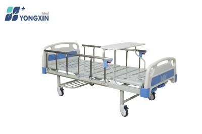 Yx-D-3 (A2) Two Postion Manual Bed with Overbed Table and Shoe Rack
