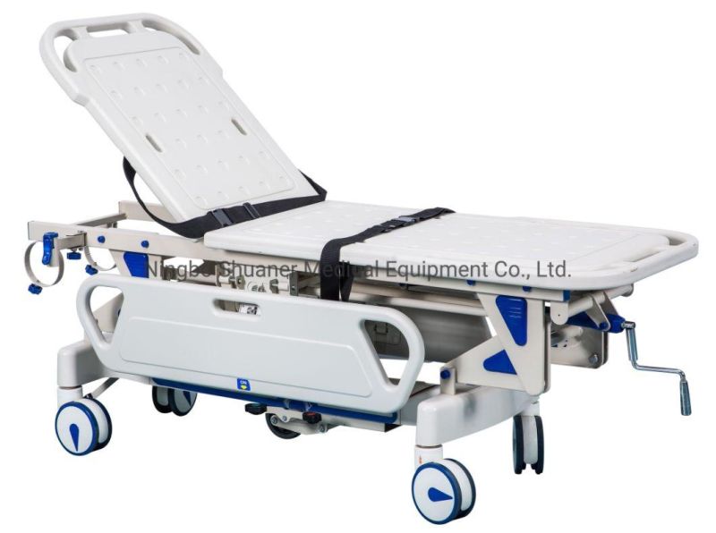 CE FDA Approved Medical Patient Transport Stretcher Lift Flat Cart Trolley