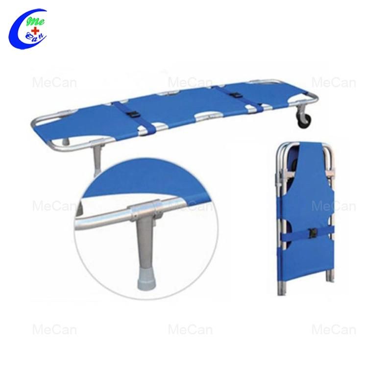 Hospital Patient Transport Emergency Stretcher Aluminum Alloy Folding Stretcher