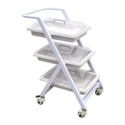 Mn-SUS019A New Design Medical 3-Tier Trolley Treatment Tablet Cart for Hospital Clinics Detachable