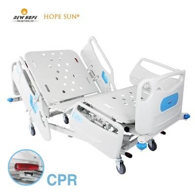HS5122 Electric Adjustable HDPE Hospital Medical Bed with Castors for Patient