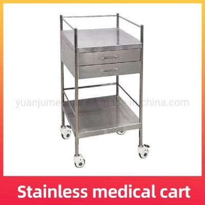 China Wholesale SS304 Stainless Steel Polished Hospital Trolley Cart Medical