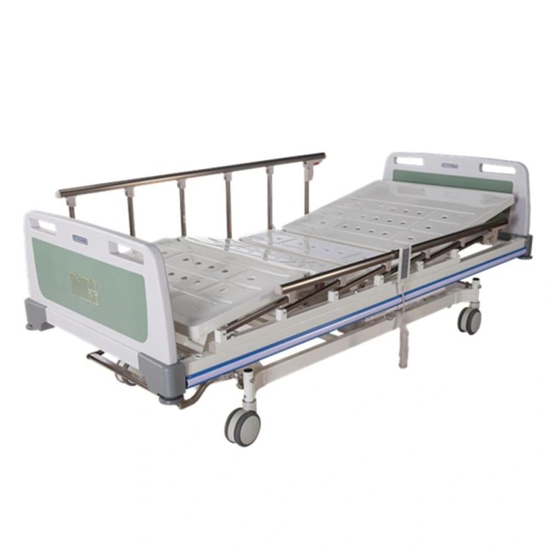 Aluminium Alloy Double Crank Hospital Bed with Central Brake