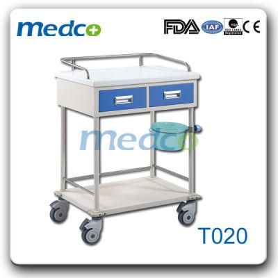 Hospital ABS Plastic Emergency Trolley on Wheels T020